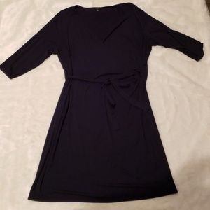 Talbots 3X Navy Jersey Faux Wrap Dress